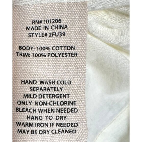 Soft Surroundings size Medium Ivory Gauze long sleeve tunic top Boho beachy - Picture 7 of 9